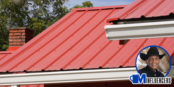 red metal roof, Oliver Bell’s headshot overlayed in the bottom right
