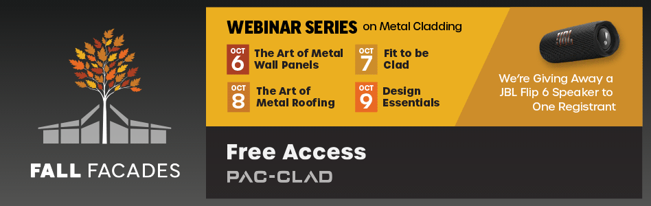 PAC-CLAD - Billboard Ad - Fall Facades Webinar Series