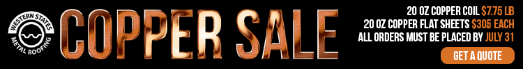 Western States Metal Roofing - Banner Ad - Copper Sale