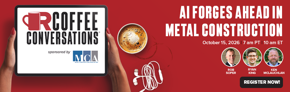 Coffee Conversations - Billboard Ad - AI Forges Ahead in Metal Construction (MCS)