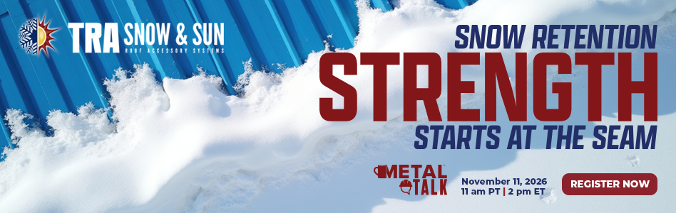 TRA Snow and Sun - Billboard Ad - Snow Retention Strength Starts at the Seam - MetalTalk Register